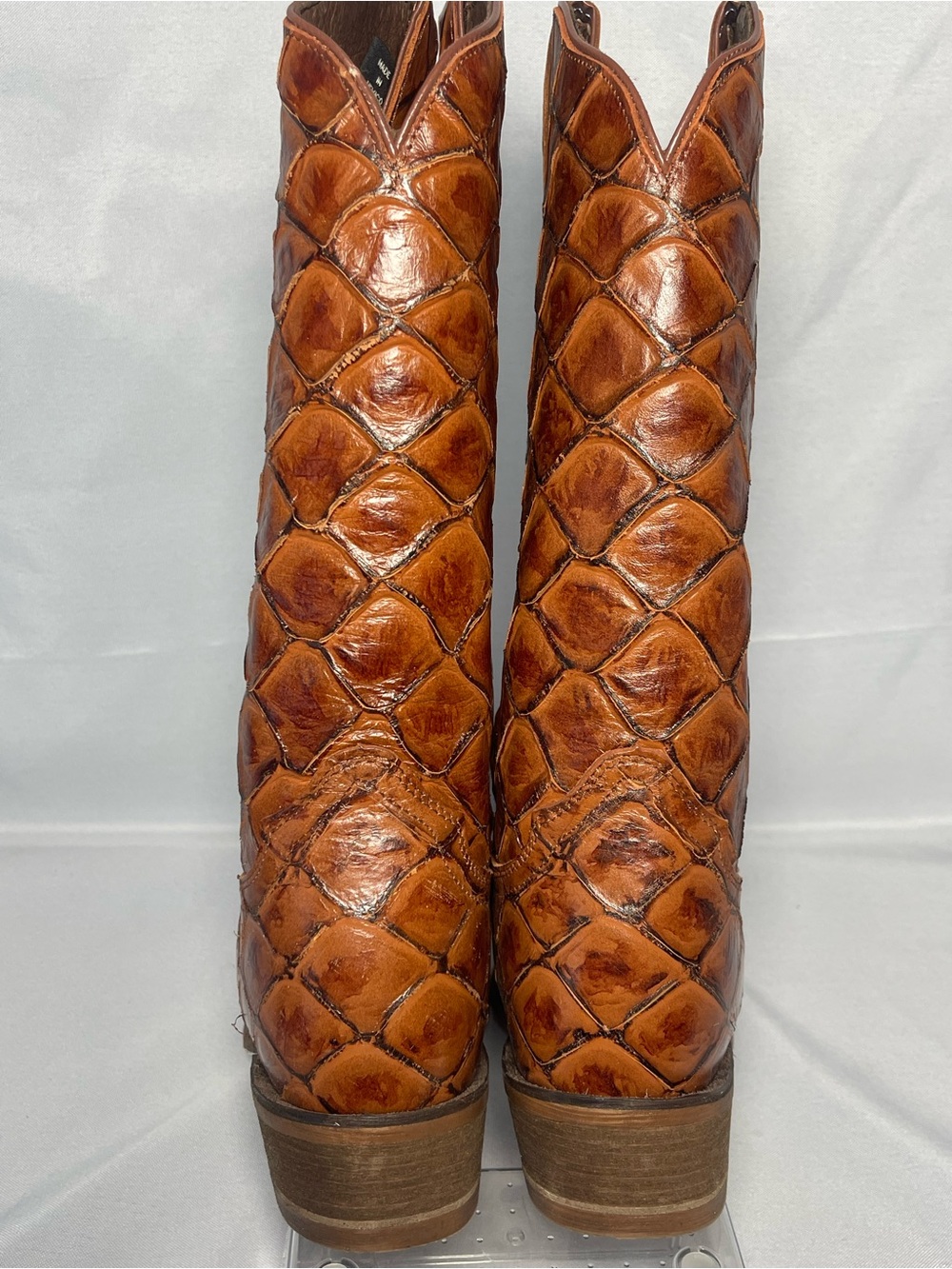 Nocona Croc Embossed Western Cowboy Boots 9B - Picture 5 of 9
